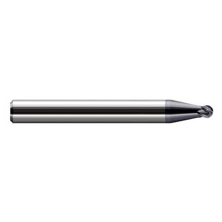 Harvey Tool 0.0620 in. 1/16 Cutter dia x 0.05in. Length of Cut Carbide Ball End Mill, 4 Flutes, AlTiN Coated 758262-C3